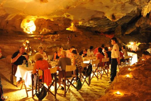 Dining in a cave