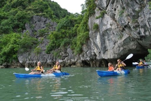 Kayaking in Halong Bay